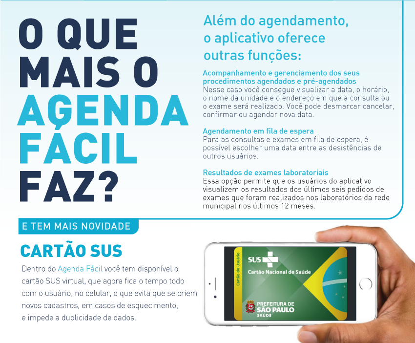 Benefício do aplicativo Agenda Fácil SUS